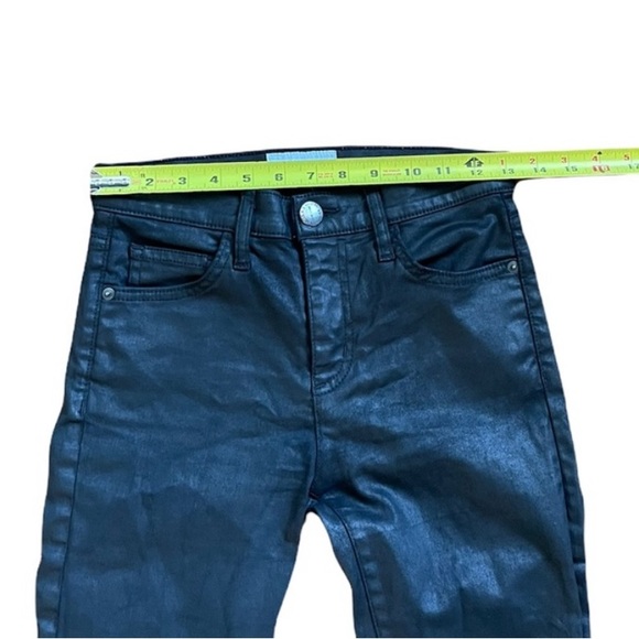 Current/Elliott black high waist ankle skinny coated jean zipper closure size 26 - Picture 3 of 11